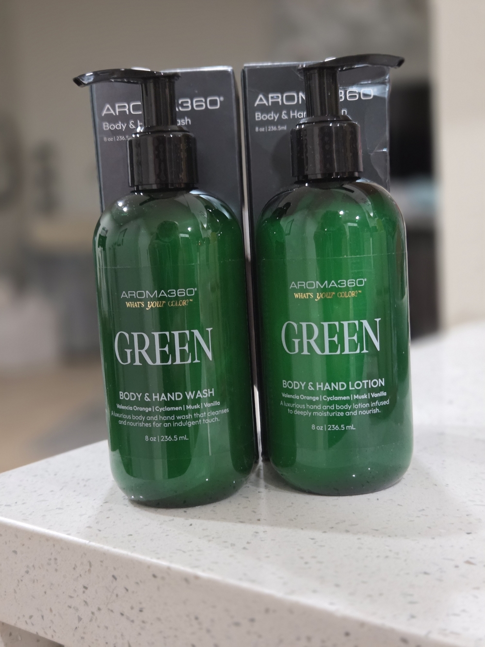 Aroma360 Hotel Collection GREEN Body & Hand Wash and Lotion - Green